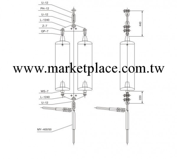 鴻固直銷單導線單聯耐張串 組合二 單導線 耐張串工廠,批發,進口,代購