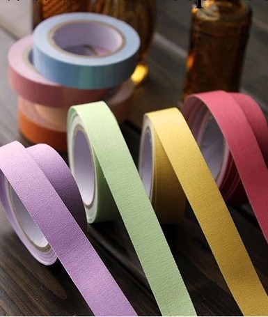 韓國純色佈藝裝飾貼紙膠佈 糖果色清新棉佈素色彩色膠帶 8色工廠,批發,進口,代購