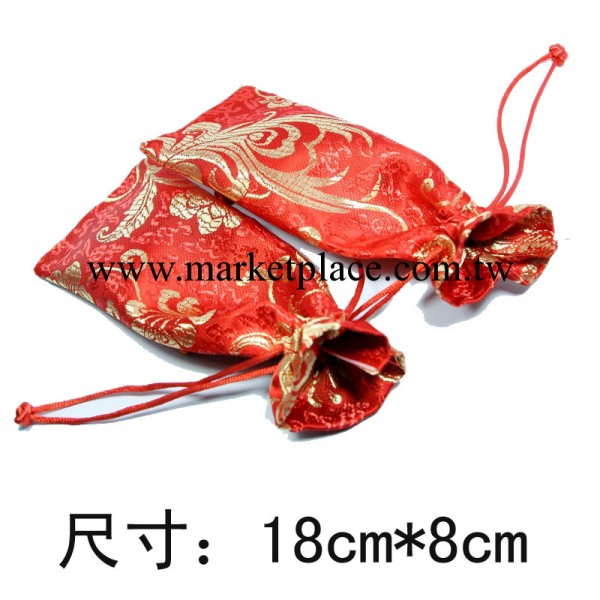 批發錦袋(紅色) 8*18cm小號綠檀木梳子專用 拉繩封口佈袋工廠,批發,進口,代購
