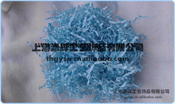 上海供應波浪形紙絲、填充物、碎紙拉菲草(天藍)批發・進口・工廠・代買・代購