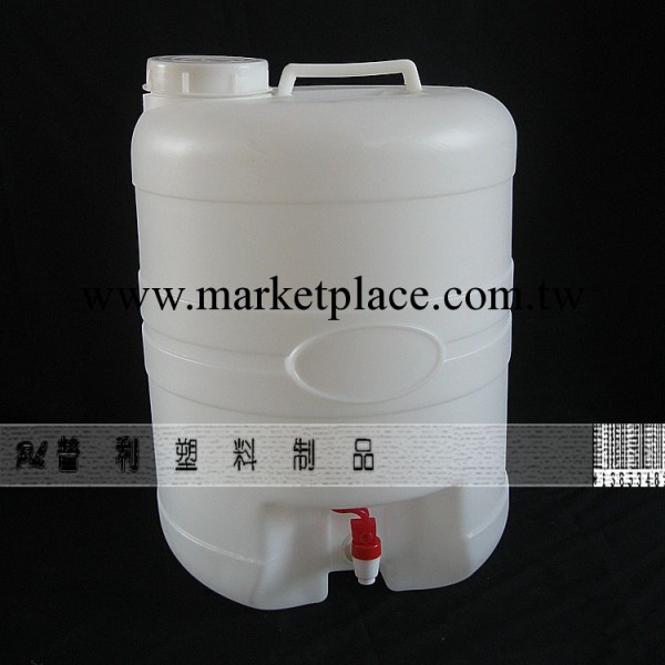 25L白色圓形塑料桶食品桶儲水桶酒桶油桶帶水龍頭加厚型山東產工廠,批發,進口,代購