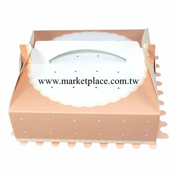 烘焙包裝 蛋糕盒8寸粉色圓點手提芝士蛋糕盒 點心盒 送底托批發・進口・工廠・代買・代購