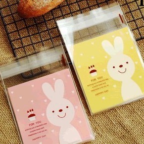 韓國官網同款可愛小兔子FOR YOU可自黏禮品飾品包裝袋/點心烘焙袋批發・進口・工廠・代買・代購