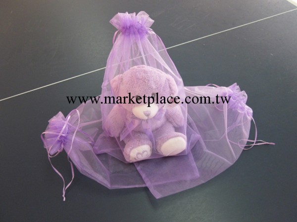廠傢現貨供應 30*40cm裝澳洲小熊毛絨玩具紫色紗袋工廠,批發,進口,代購