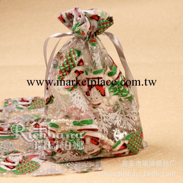 聖誕節特供禮品束口裝飾紗佈袋 束口抽繩流蘇佈袋工廠,批發,進口,代購