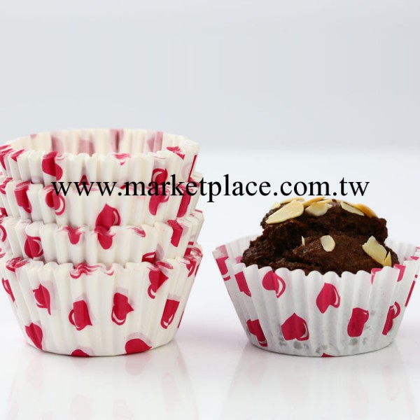 展藝 耐高溫中號迷你蛋糕紙托 紅色心形蛋糕托 約100個 一箱24盒工廠,批發,進口,代購