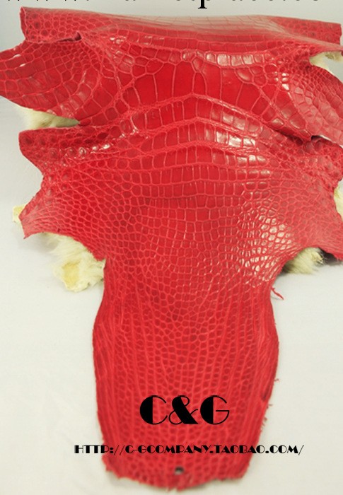 供應時尚水染打光鮮紅色暹羅鱷 鱷魚皮工廠,批發,進口,代購