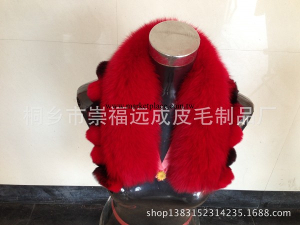 毛領2014新款時尚狐貍毛領帽沿領外加獺兔邊噴黑色條紋球型工廠,批發,進口,代購