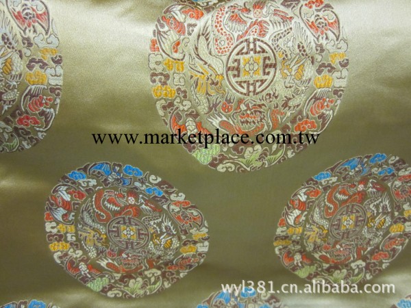 中式古典綢緞拼色抱枕紅木傢具泥金五龍團織錦緞工廠,批發,進口,代購