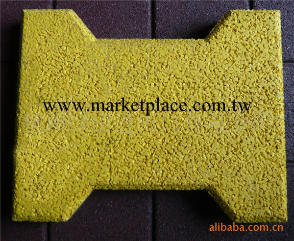 【廠傢直銷】黃色工字型地磚，人行道專用地磚，工字型橡膠地磚工廠,批發,進口,代購