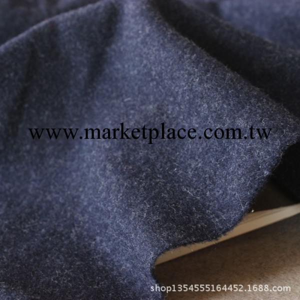 藏青色羊毛粗紡呢子佈料大衣麵料服裝輔料工廠,批發,進口,代購