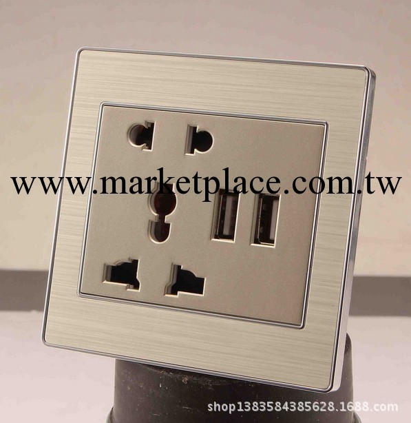USB充電墻壁插座 雙USB萬能充電插座 廠傢生產 插座USB工廠,批發,進口,代購