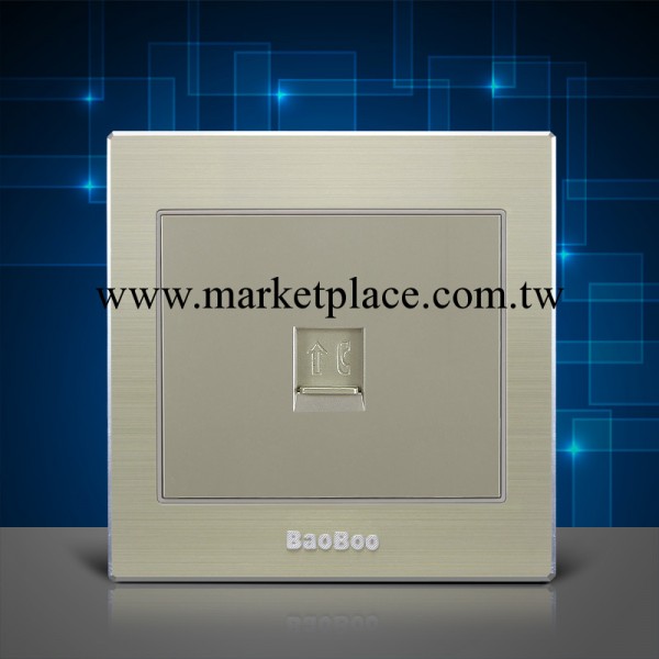 Baoboo寶泊 電話插座 一位電話插座 網線插座 鋁拉絲墻壁開關插座工廠,批發,進口,代購