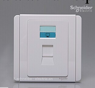 施耐德開關插座 都會白色單聯八線信息插座一位電腦插座工廠,批發,進口,代購