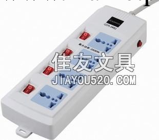 正品齊心 QDA-3483 電腦插座/四位四開電源轉換器3米線長/接線板工廠,批發,進口,代購