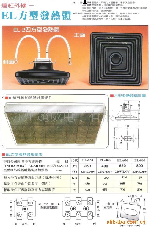 烘乾爐用發熱磚-原裝臺灣INFRAPARA工廠,批發,進口,代購