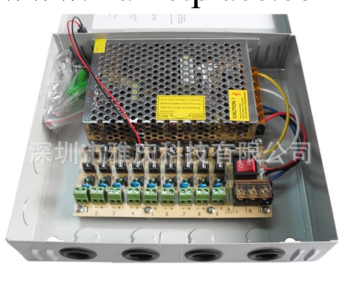 12V 10A 9路攝像機電源箱，監控電源工廠,批發,進口,代購