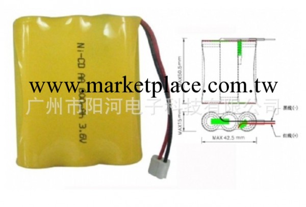 鎳鎘充電電池 NI-CD AA 5號 3.6V 600mah 電動工具 電動玩具電池工廠,批發,進口,代購