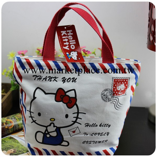 混批新款Hello kitty 手提包卡通可愛帆佈小拎包 飯盒袋 便當包工廠,批發,進口,代購