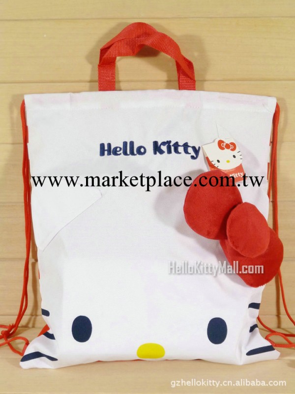 4949-韓版Hello Kitty凱蒂貓帆佈手提購物袋 雙肩背包 波點KT工廠,批發,進口,代購