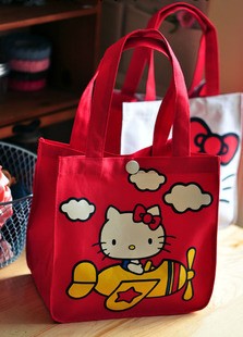hello kitty飯盒手拎袋 KT貓便當 帆佈環保購物化妝包 批發工廠,批發,進口,代購