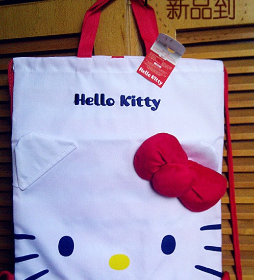 韓國正版代購 hello kitty全棉抽繩收納袋 KT大號收納袋 可提可背工廠,批發,進口,代購