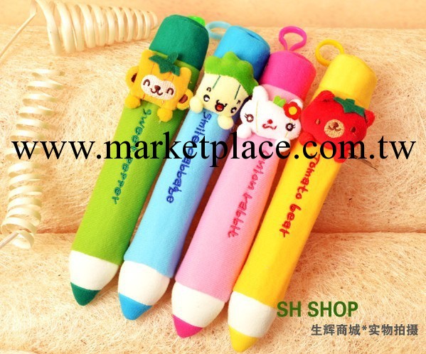 廠傢直銷學生用韓國創意超可愛卡通毛絨四色帆佈鉛筆筆袋批發定做工廠,批發,進口,代購