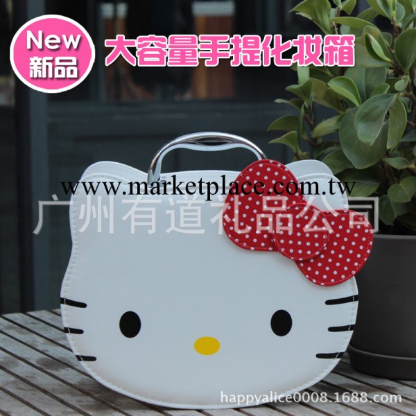 一件代發 Hello Kitty韓版手提便攜式化妝包 可愛貓頭型化妝箱工廠,批發,進口,代購