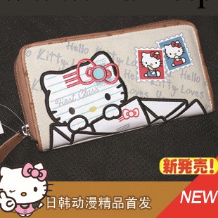 【新】日本原單sanrio hello kitty周邊 郵便所款帆佈料長款錢包工廠,批發,進口,代購