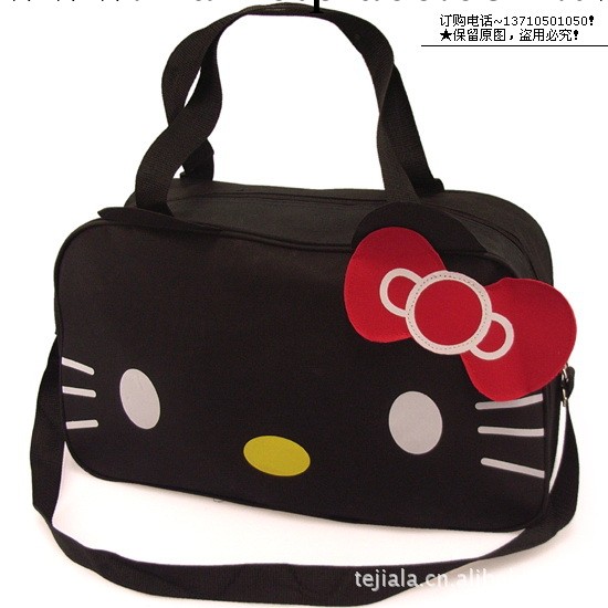 批發Hello Kitty 凱蒂貓 超大黑色 旅行包 手提包/2131工廠,批發,進口,代購
