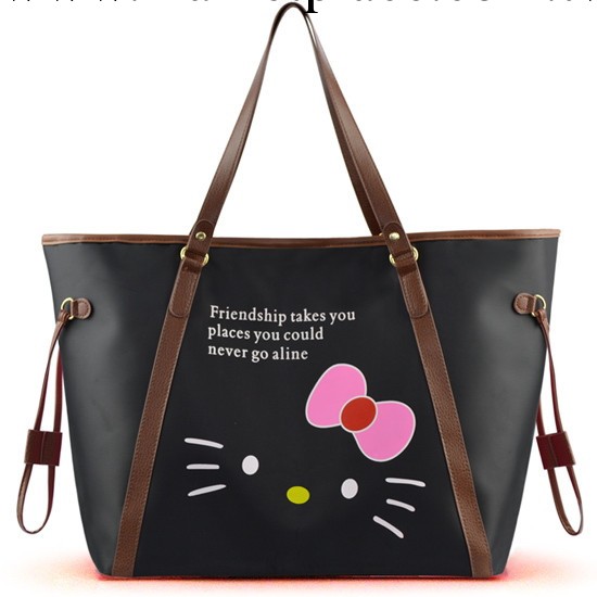 hello kitty凱蒂貓單肩包 卡通大手提包 日版購物袋 背包 黑色工廠,批發,進口,代購