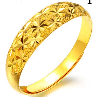黃銅鍍金滿天星戒指 高仿真黃金戒指 時尚情侶戒指 鍍金開口戒指工廠,批發,進口,代購