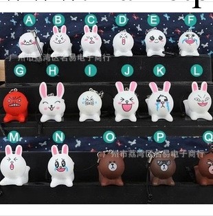 蘋果LINEapp軟件Line pop表情兔子佈朗熊手機支架防塵塞手機座工廠,批發,進口,代購