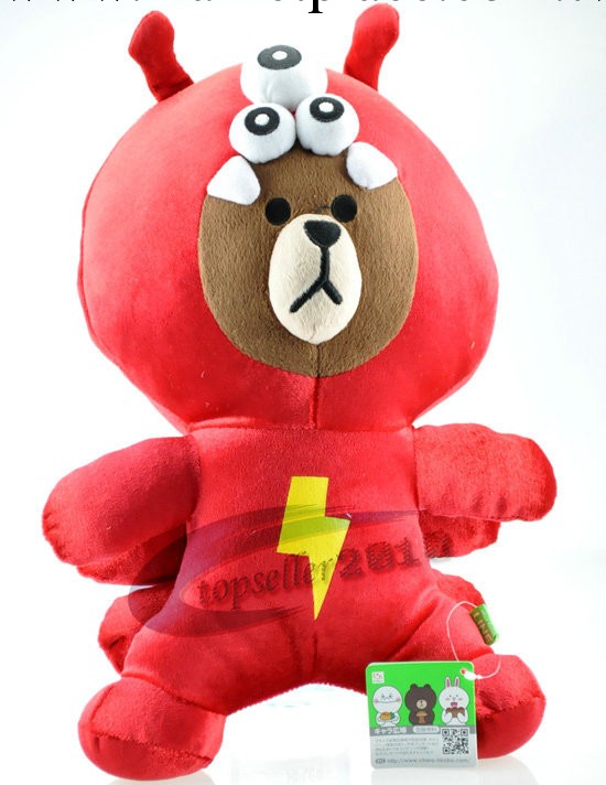 LINE 連我 app表情符號公仔 毛絨玩具 公仔玩偶 紅色閃電熊QT2190工廠,批發,進口,代購