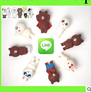LINE連我佈朗熊可妮兔饅頭人塑膠玩具手辦公仔汽車吸盤支架掛飾工廠,批發,進口,代購