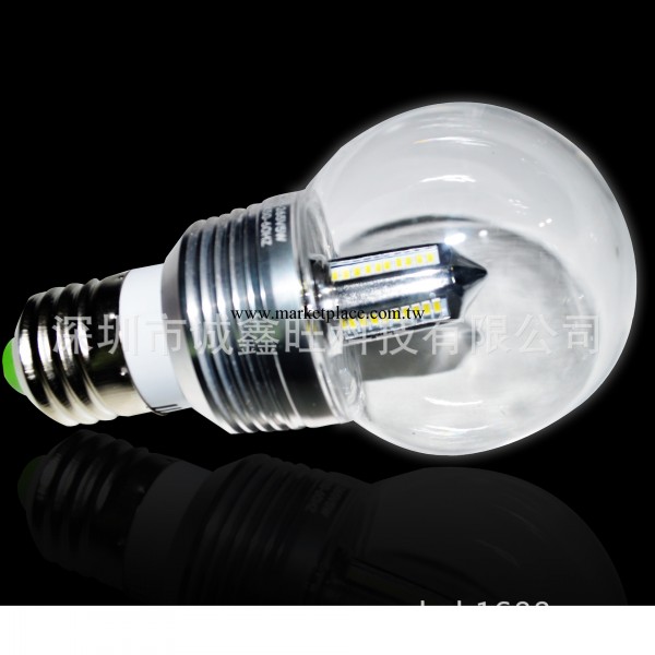 360度發光球泡燈 LED 5W E27燈泡，3014貼片LED透明罩球泡燈批發・進口・工廠・代買・代購
