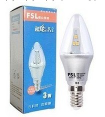 FSL佛山照明 E14 3W銀色白/黃LED尖泡(限時促銷,僅限今天)正品工廠,批發,進口,代購