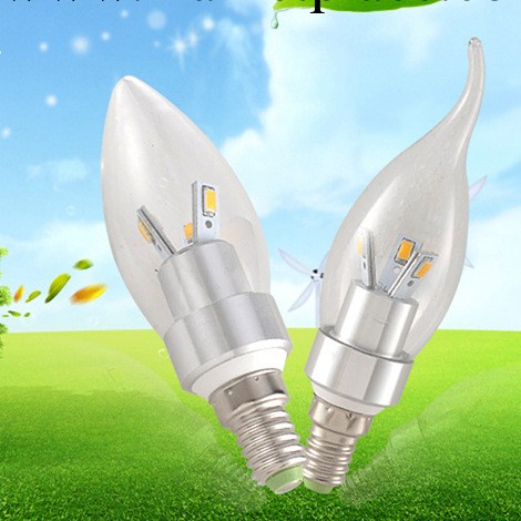 E14螺口 3WLED蠟燭拉尾燈泡 水晶燈專用燈泡 360度發光工廠,批發,進口,代購