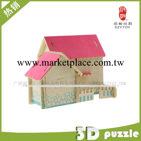 立體木制拼板拼圖 仿真模型小房子 3D木制仿真模型-浪漫小屋工廠,批發,進口,代購