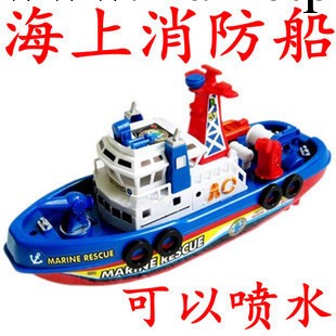 消防船電動船模型 兒童電動玩具船航母軍艦非遙控海上戰艦工廠,批發,進口,代購
