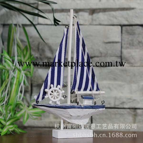 新品船模 地中海傢居飾品 15CM藍白色船模 創意傢居擺件MA04622C工廠,批發,進口,代購