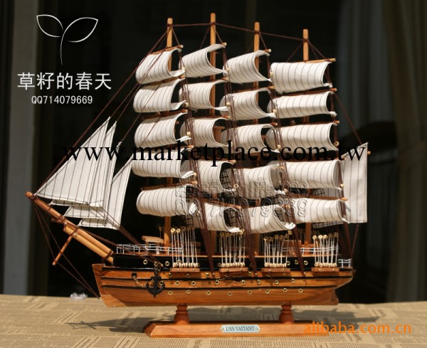 豪華商務生日禮物品 實木帆船模型52CM “美國海軍VAITANT號”工廠,批發,進口,代購