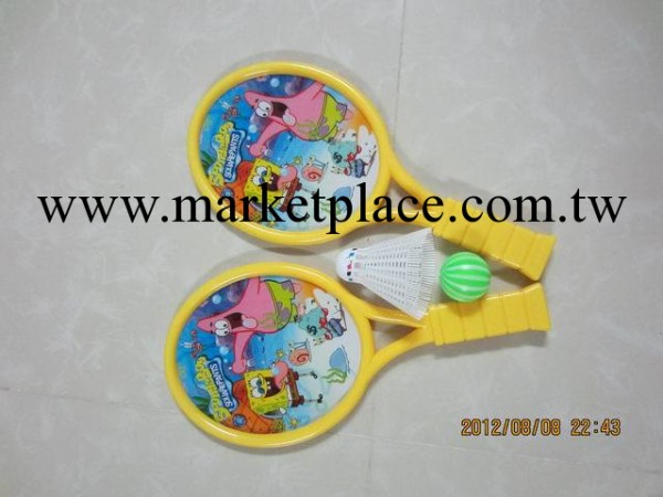 海綿寶寶PVC球拍配2球JT0033797 玩具羽毛球拍工廠,批發,進口,代購