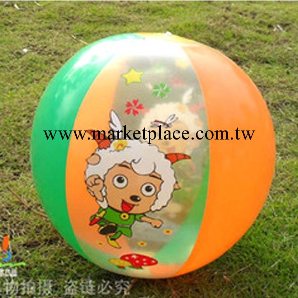 【玩具混批】 PVC充氣沙灘球 彩色充氣球 喜羊羊球 戲水球 圖隨機工廠,批發,進口,代購
