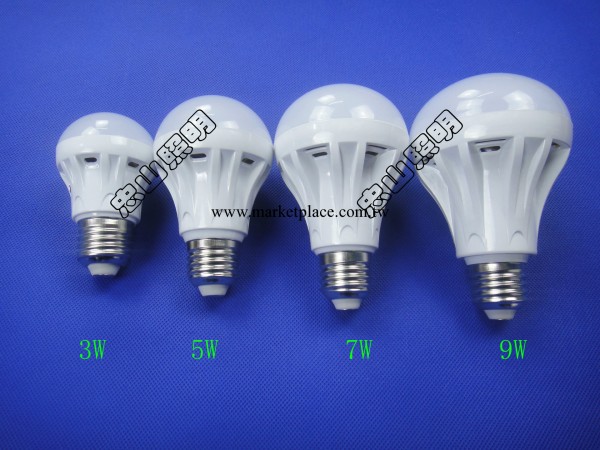聲光控LED球泡燈 3W 5W 7W12w球泡燈  塑料殼球泡 廠傢直批發・進口・工廠・代買・代購