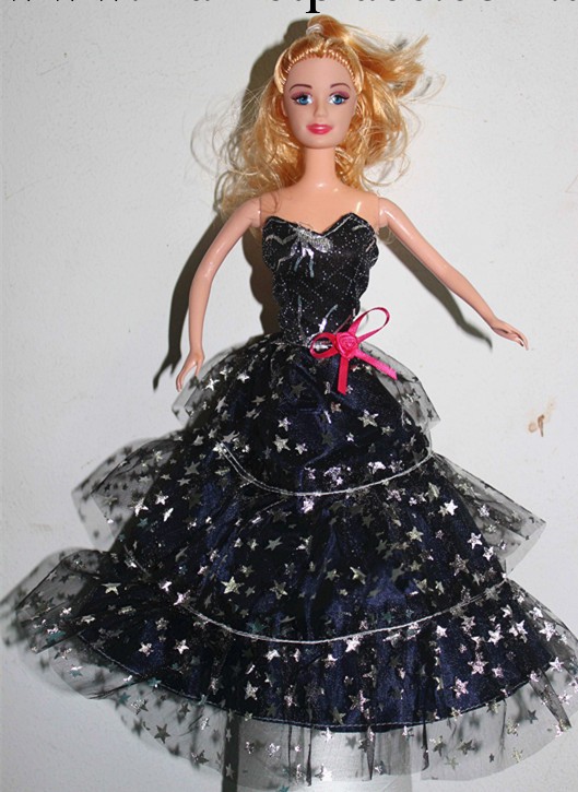 廠傢直銷芭比系列新款芭比娃娃11.5寸黑色婚紗工廠,批發,進口,代購