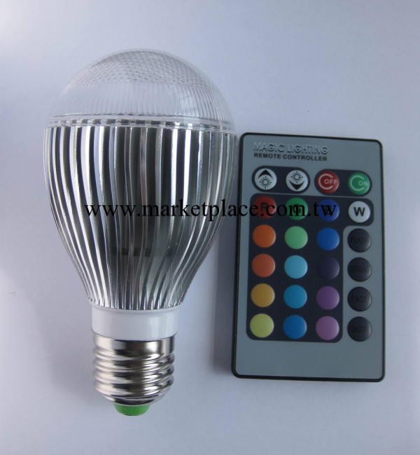 LED9W帶記憶 RGB球泡燈/led3*3W七彩遙控球泡工廠,批發,進口,代購