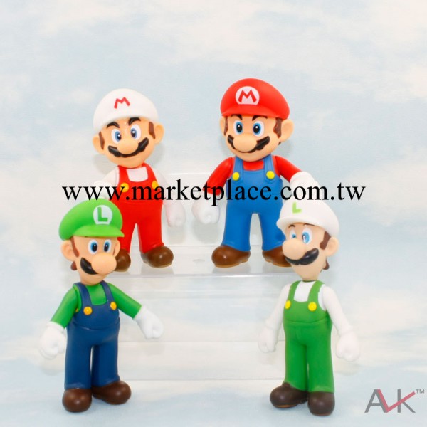 超級Super Mario瑪麗奧遊戲動漫系列瑪麗奧路易組合塑膠手辦公仔工廠,批發,進口,代購
