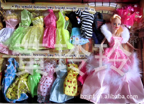廠傢直銷 超值單芭比娃娃套裝娃娃玩具女孩玩具多禮服工廠,批發,進口,代購