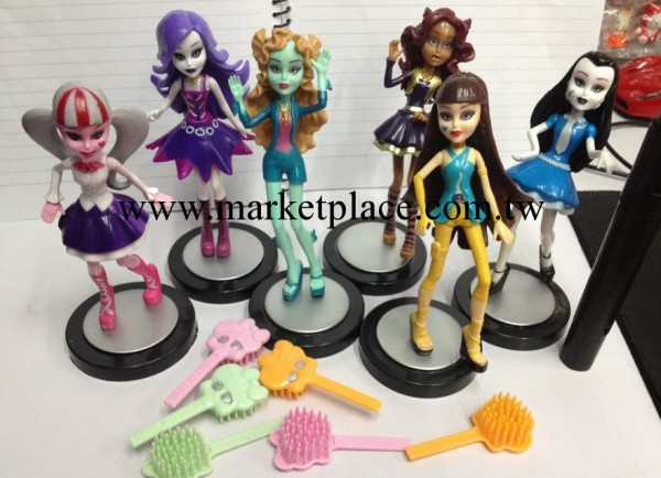 怪獸高中Monster High 芭比娃娃帶底座 全套6款 做工精美 新款工廠,批發,進口,代購